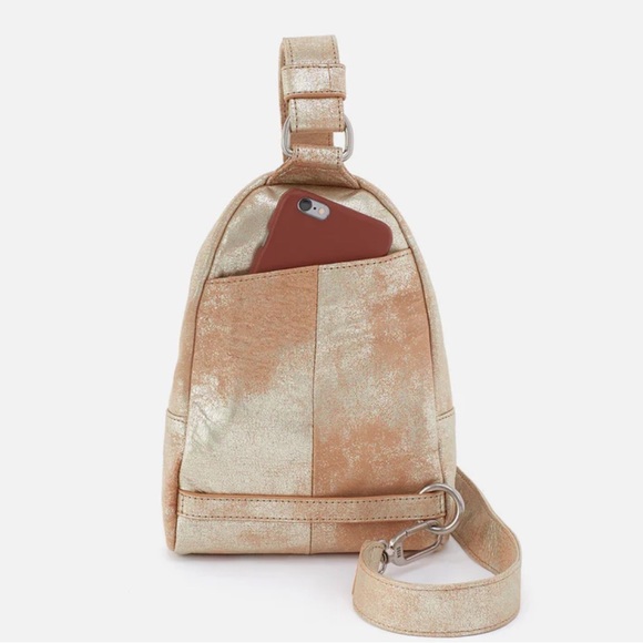 NWT HOBO Metallic Leather Fern Sling Bag - Picture 6 of 13